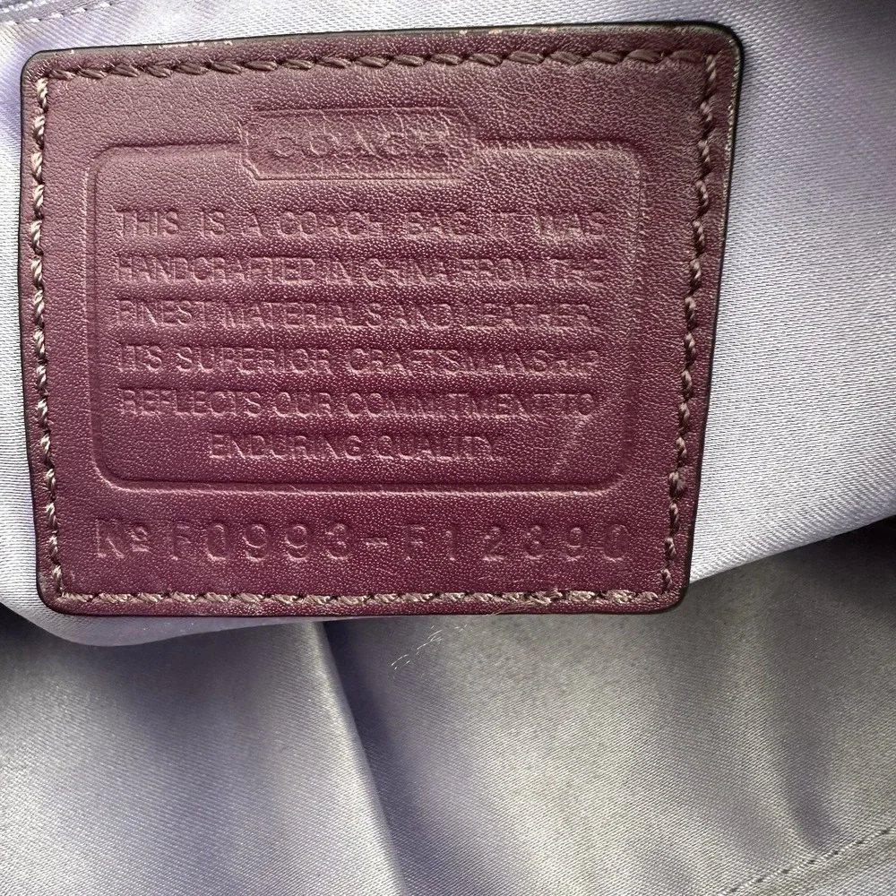 Coach Bleecker Signature Leather & Canvas Burgundy Duffle shoulder bag